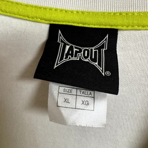 Tapout Jacket Mens XL Full Zip MMA White Black Neon Green Geometric + Pockets - Picture 2 of 9